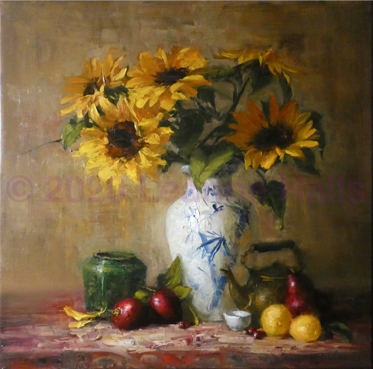 Sunflowers and Winter Fruits